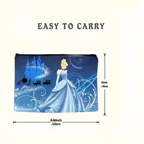 Cinderella Themed Toiletry Makeup Canvas Bag - Picture 4 of 6